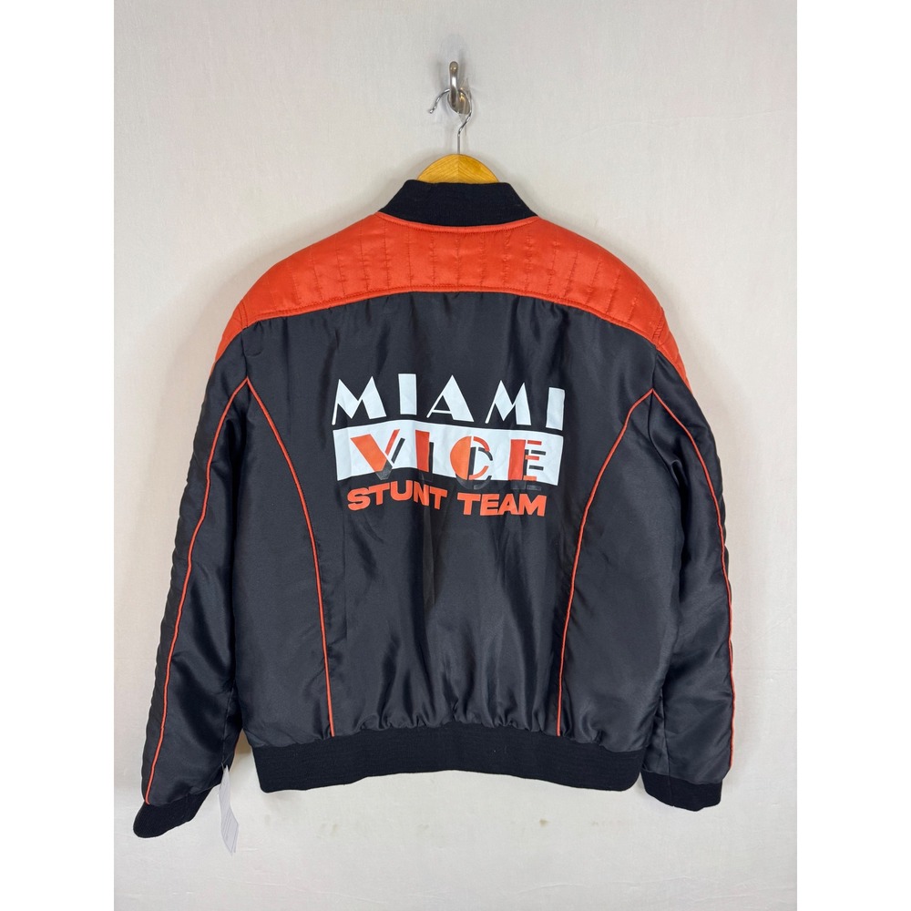 J4 Jacket Miami Vice Stunt Team Bomber Jacket Black Orange XL NWT